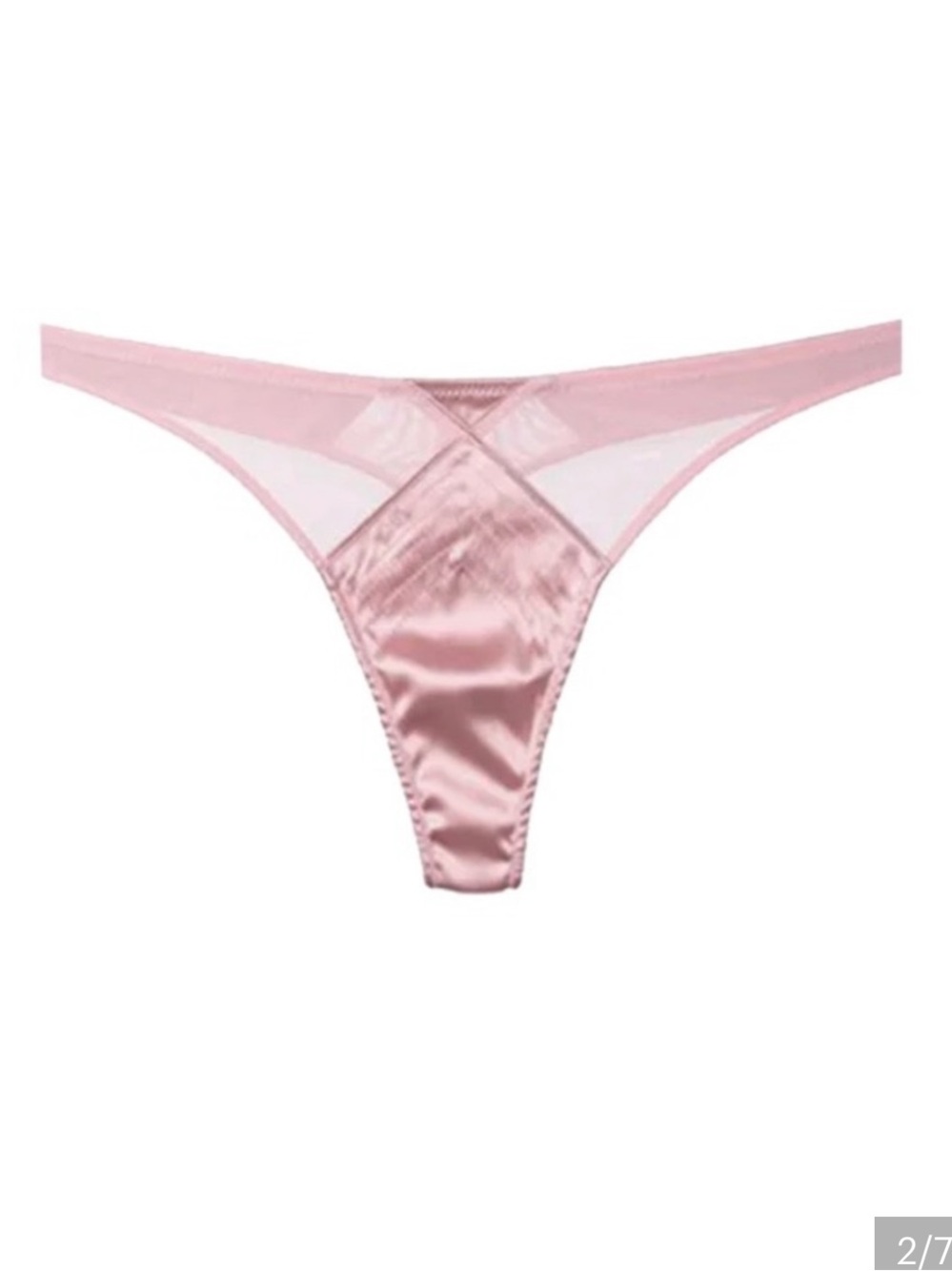Fleur du Mal Top Stitch Bra and Thong Set Pink Size 32B / Small - Picture 4 of 7